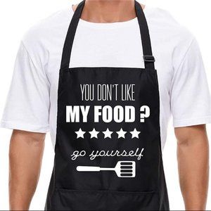 Funny Apron for Men Women Grilling, Bib Apron with Pockets Adjustable